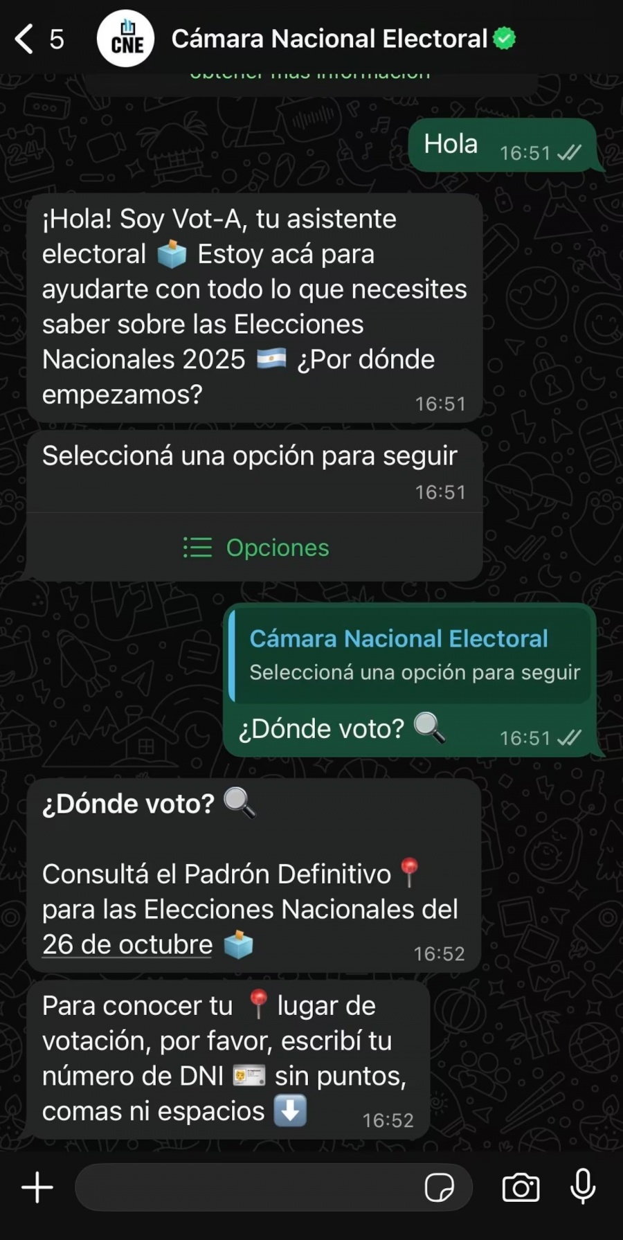 Dónde voto: cómo consultar el padrón electoral por WhatsApp