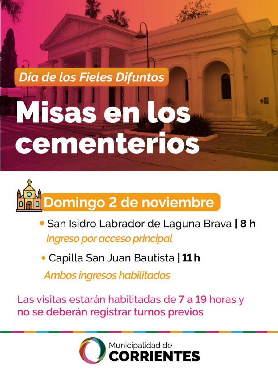 Día de los Fieles Difuntos: ¿Dónde serán las misas en Capital?